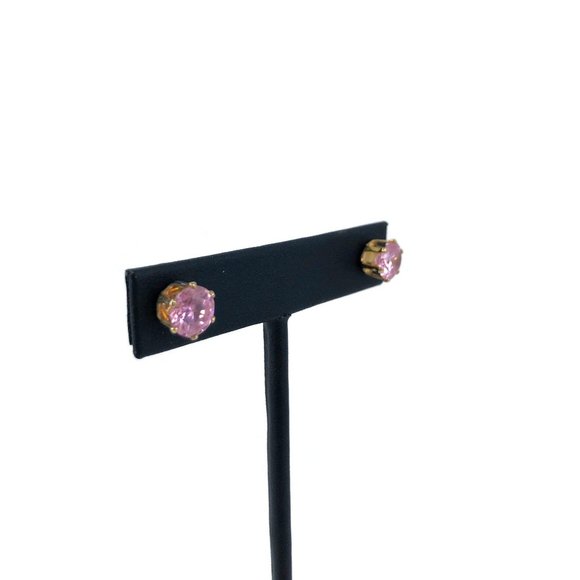 Pink Crystal Pendant Necklace and Stud Earring Set - Picture 5 of 9